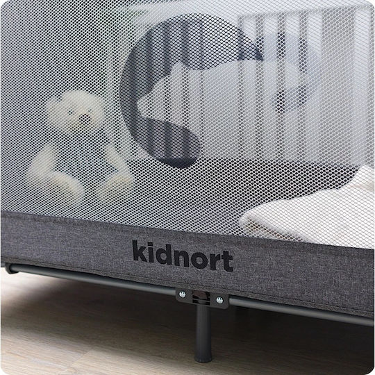 Kidnort Babybett mit Matratze Grau 68x128cm