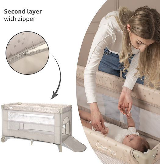 Lorelli 2-Level Playpen With Blue Mattress 67x127cm