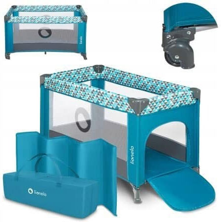 Lionelo Stefi Laufstall mit Matratze Green Turquoise 125x65cm