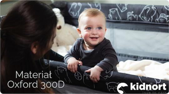 Kidnort Loc De Joacă Cu Două Nivele Cu Saltea Gri 78.5x128cm