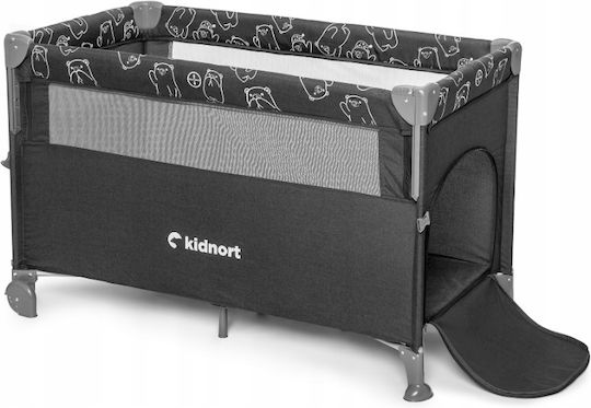 Kidnort Loc De Joacă Cu Două Nivele Cu Saltea Gri 78.5x128cm