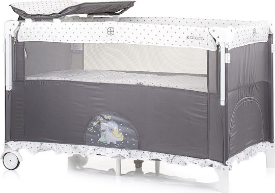 Chipolino Laufstall 2 Ebenen mit Wickeltisch & Matratze Gray
