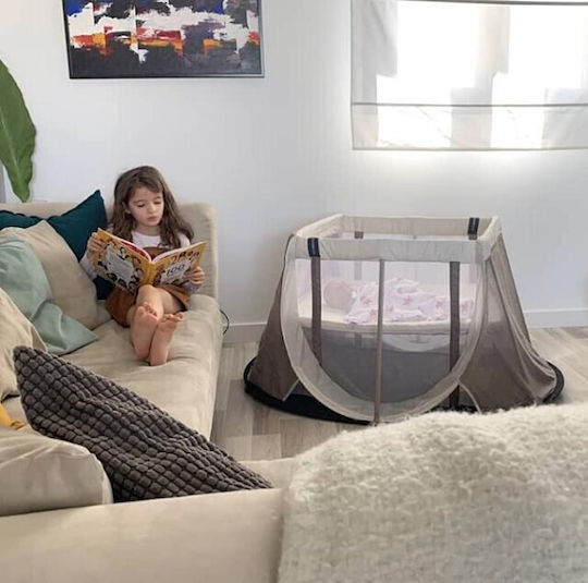 Aeromoov Instant Travel Cot Παρκοκρέβατο 2 Επιπέδων με Στρώμα Γκρι 130x92cm