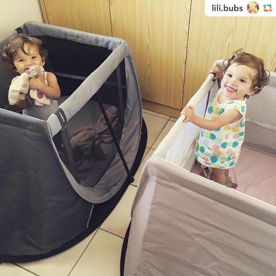 Aeromoov Instant Travel Cot Παρκοκρέβατο 2 Επιπέδων με Στρώμα Γκρι 130x92cm