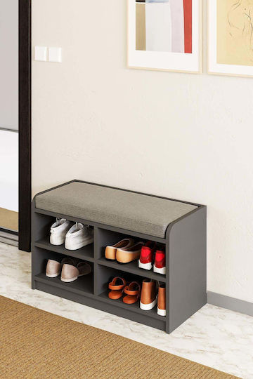 Hallway Furniture with Shoe Rack & Bench Black 80x35x47cm