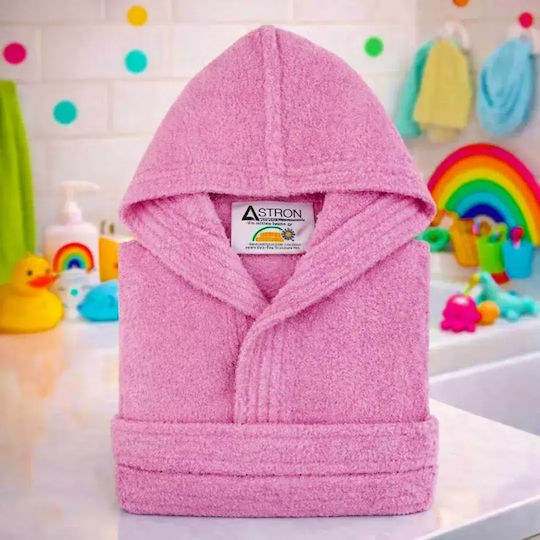 Astron Italy Kids Hooded Bathrobe Pink