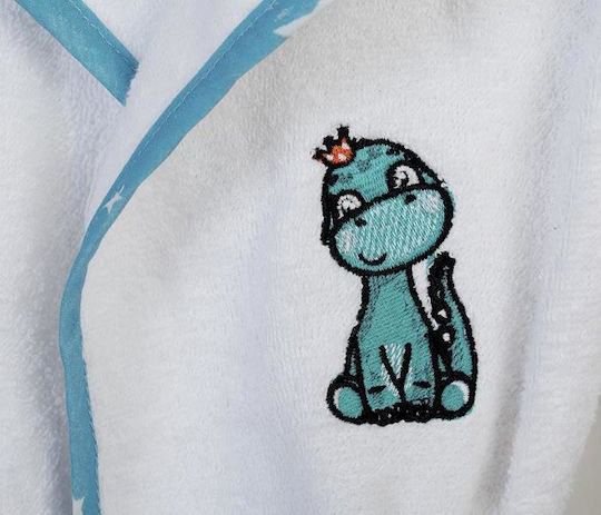 Dimcol Halat de Baie pentru Copii White-sky Blue cu Glugă