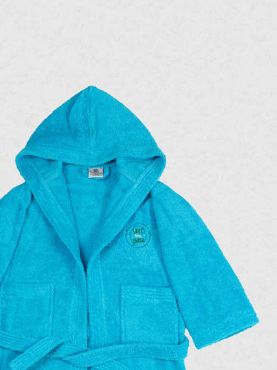 Sunshine Halat de Baie pentru Copii Turquoise cu Glugă