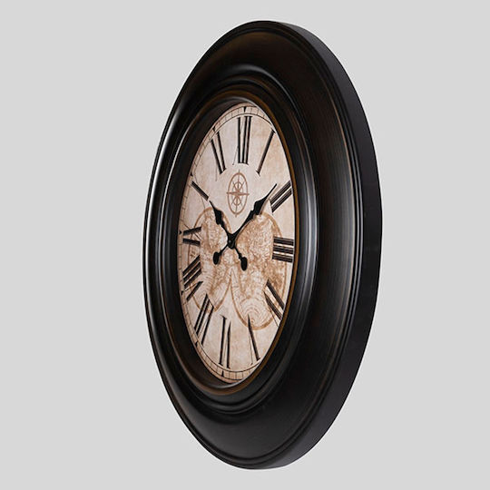 Analog Plastic Brown Wall Clock 76x4.9cm