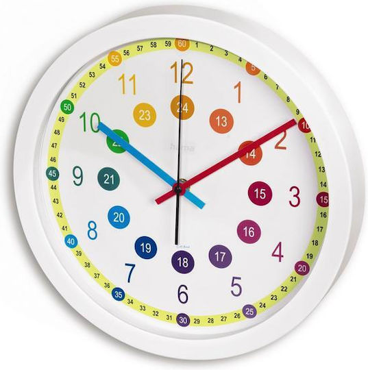 HAMA HAMA Wanduhr Glas Weiß Ø30cm