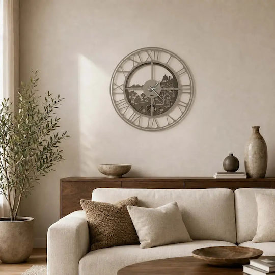 Arti E Mestieri 3D Wall Clock Metallic Beige Ø60cm