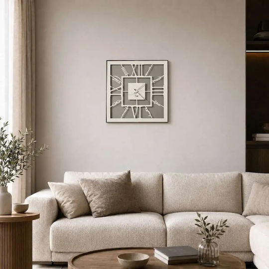 Arti E Mestieri Wall Clock Metallic Gray 50x50cm