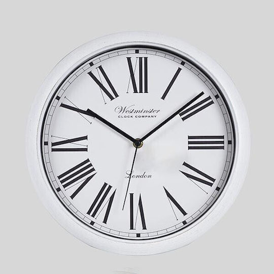 Analoge Kunststoff Weiß Wanduhr 30,5x4,2cm