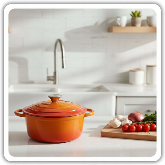 Untiefe Töpfe aus Gusseisen 4l / DQ24-Orange