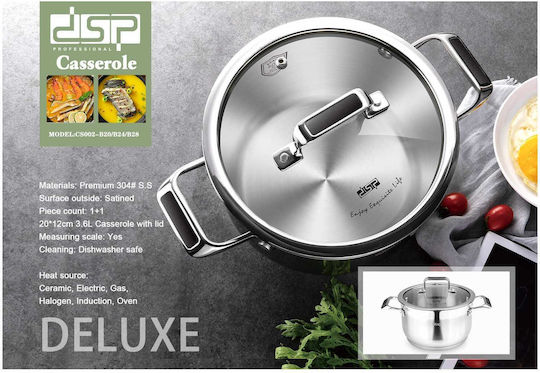 DSP Deep Stainless Steel Pot 9.4lt / 14cm