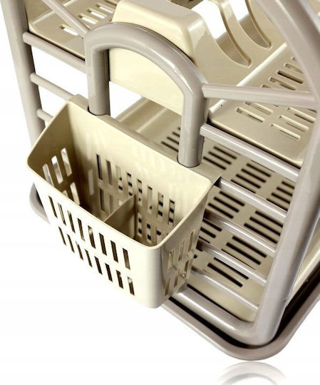 Dunya Dish Drainer Double Tier Plastic in Gray Color 50.8x30x34cm