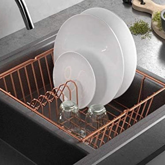Metaltex Lipsia Copper Στραγγιστήρι Γούρνας Μεταλλικό Ροζ 36x33x12cm