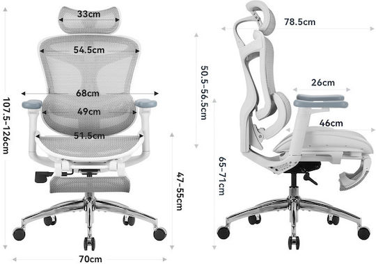 Sihoo Doro C300 Scaun de Birou cu Brațe Reglabile Off White
