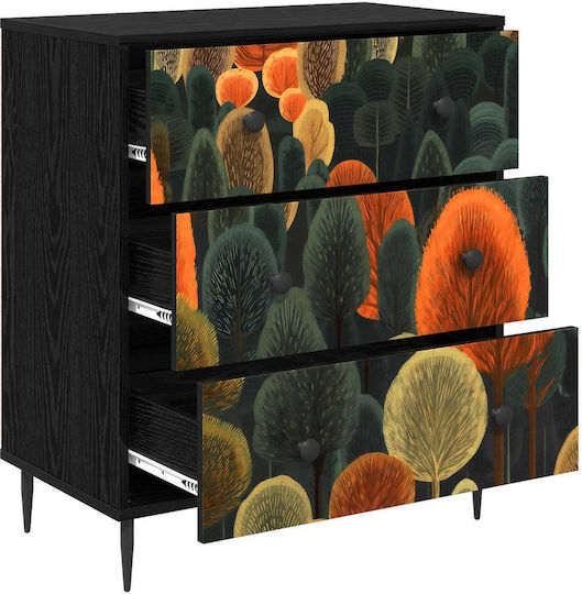 Chest of Drawers Wooden Zaandam Oak 66x36.5x76cm