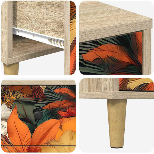 Chest of Drawers Wooden Gennep Multicolour 66x36.5x75cm