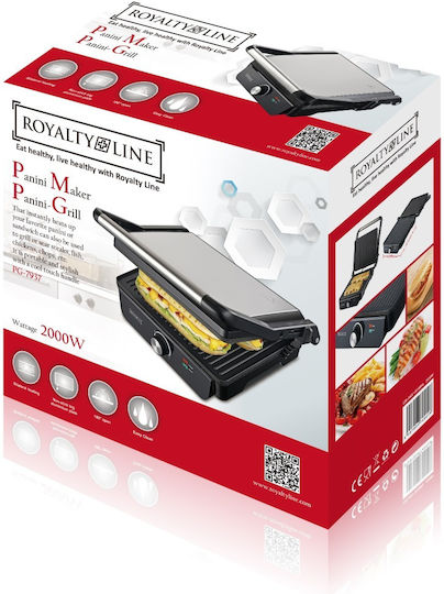 Royalty Line Τοστιέρα για 2 Τοστ 2000W Μαύρη