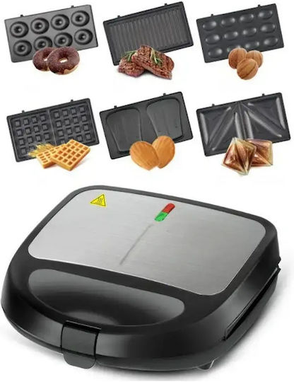Verk Group Sandwichmaker Grill mit Abnehmbaren Platten 750W Gray