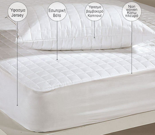 Nef-Nef Homeware Протектор за матрак Куин Капитониран Бял 160x200+30бр