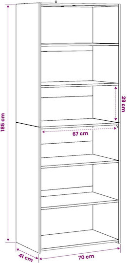 Επιδαπέδιο Ντουλάπι Δρυς 70x41x185εκ.