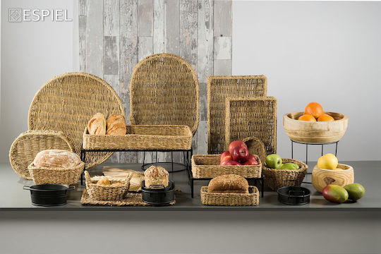 Espiel Καλάθι Ψωμιού από Rattan Καφέ 20x14x6cm