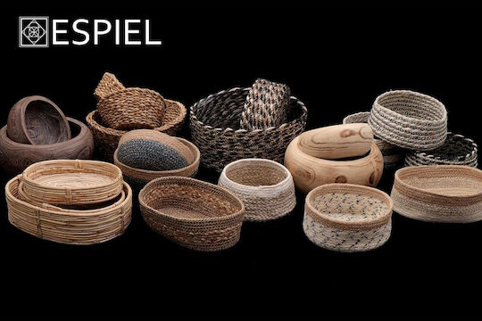 Espiel Brotkorb Geflecht Beige 18x18x8cm