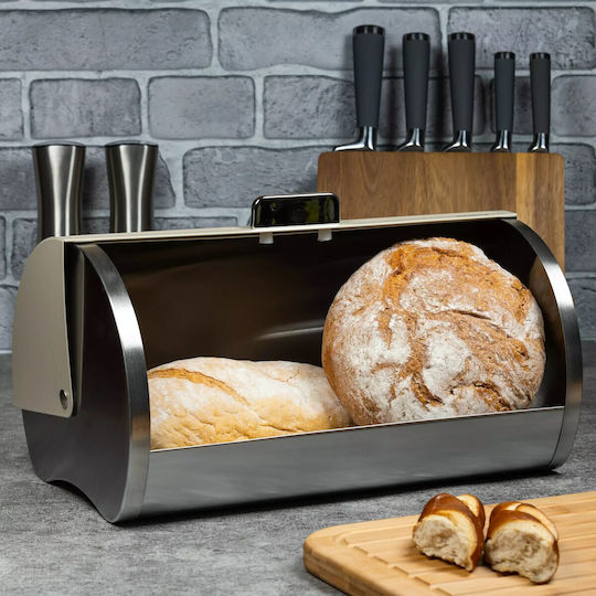 Klausberg Klausberg Bread Box with Lid Metallic Beige 39x28x18.5cm