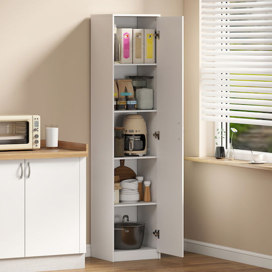 Wooden Kitchen Rack White Cabinet