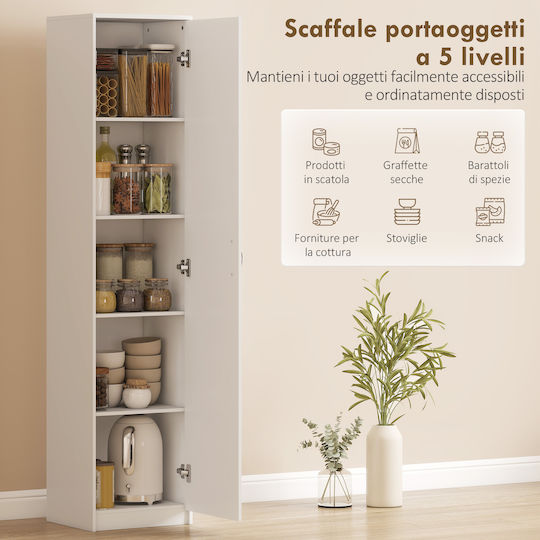 Wooden Kitchen Rack White Cabinet