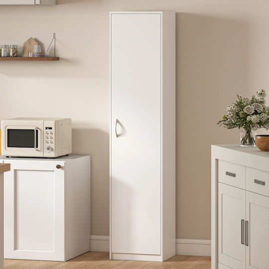 Wooden Kitchen Rack White Cabinet