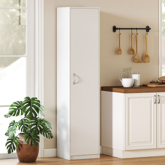 Wooden Kitchen Rack White Cabinet