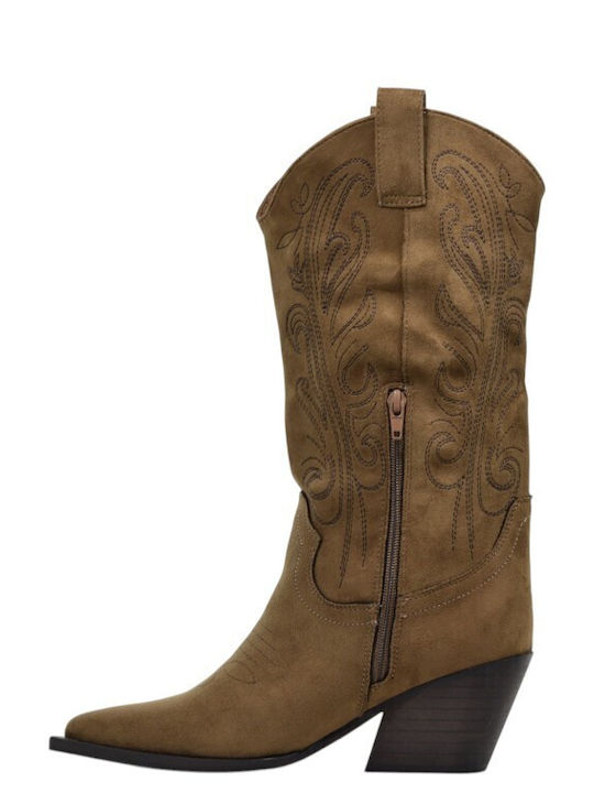 Wildleder Damenstiefel Tabac Braun