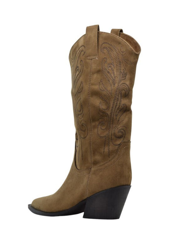Wildleder Damenstiefel Tabac Braun