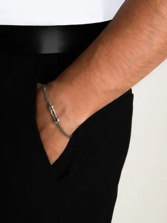 SteweHome Herren Armband Kette Aus Silber Mit Zirkon 22cm