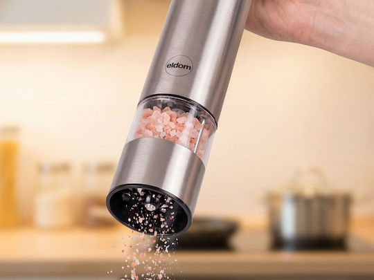 Eldom Elektrischer Salz- und Pfeffermühlen-Set Inox in Grau Farbe