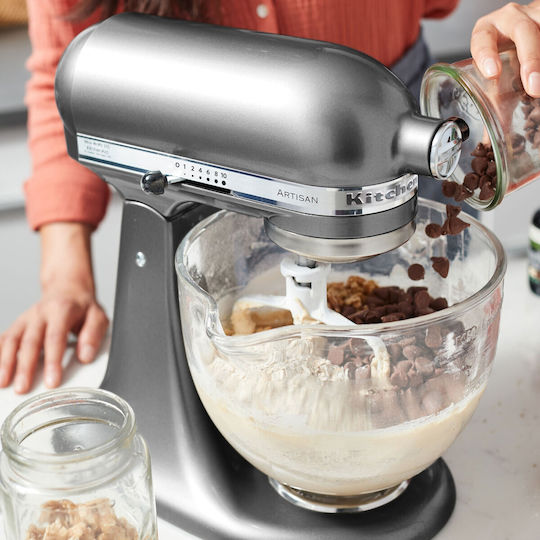 Kitchenaid Artisan Mixer Planetar 300W Cu Bol Inox 4.8lt Argintiu Contur