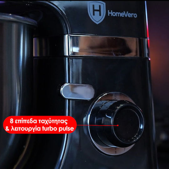 HomeVero Hv-icm1800b Küchenmaschine Paffomachine Rostfreier Schüssel