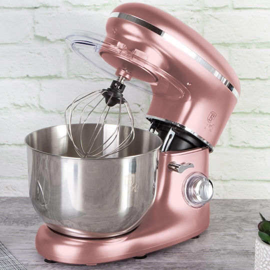 Küchenmaschine 1300W mit Rostfreiem Schüssel 6lt Rosa