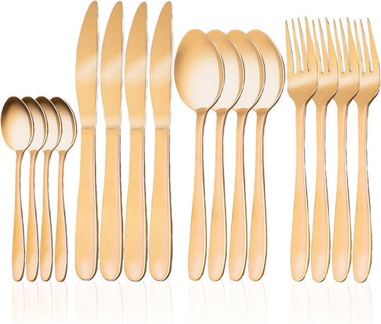 Alpina Appliances Besteckset Edelstahl Gold 16Stück