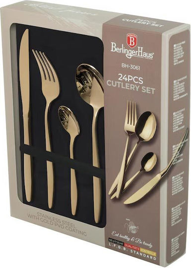 Berlinger Haus Cutlery Set Stainless Gold 24pcs