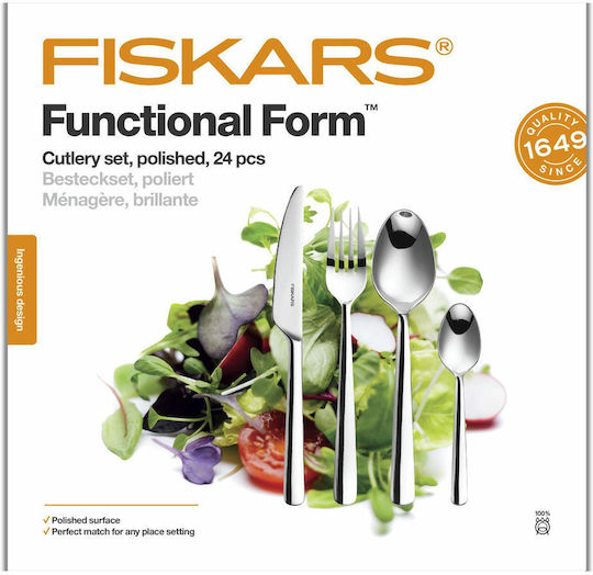 Fiskars Besteckset Edelstahl Silber 24Stück