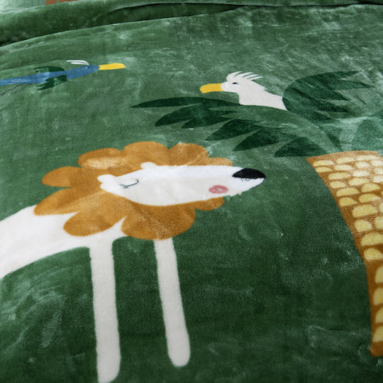 Nef-Nef Homeware Сет Спални Чаршафи Единични с Ластик Памучни Jungle Green 100x232cm 3бр