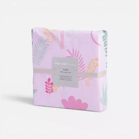 Nef-Nef Homeware Сет Спални Чаршафи Единични Памучни Wild & Sweet Pink 170x260cm 3бр