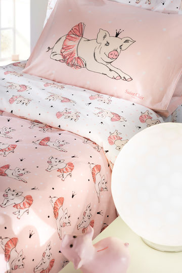 Saint Clair Sheet Set Single Cotton Piggy Pink 160x260cm 3pcs