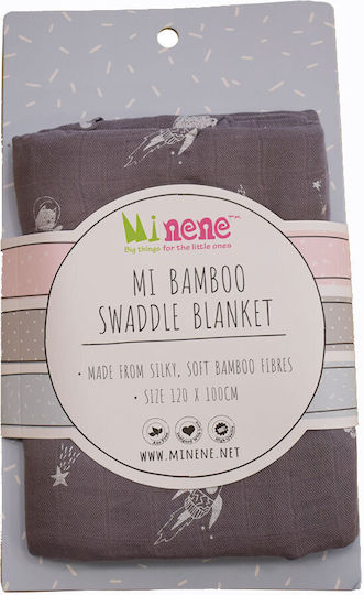 Minene Bamboo Πάνα Αγκαλιάς από Μουσελίνα Γκρι 100x120εκ.