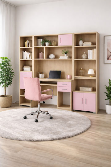 14 Regal Wandhalterung Oak-Pink 100x30x100cm